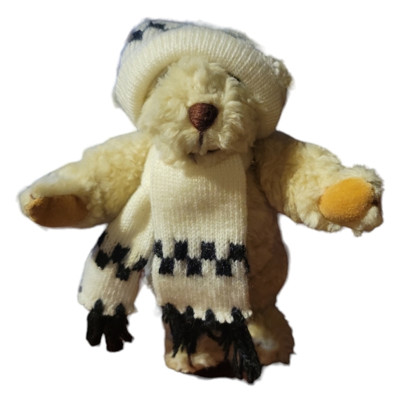 Vtg 93 Kitties Polar Bear Knitted Scarf Hat Movable Arms Legs - Picture 6 of 7